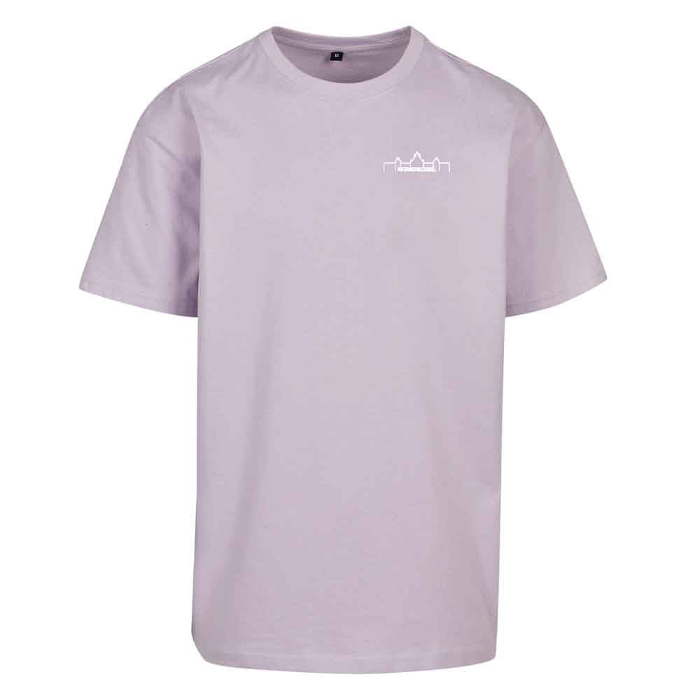 Oversize T - Flieder mit Design "Silhouette"