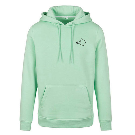 Heavy Hoodie - Mint mit Design "Quadrate"