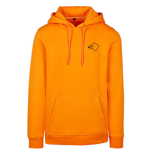 Heavy Hoodie - Orange mit Design "Quadrate"