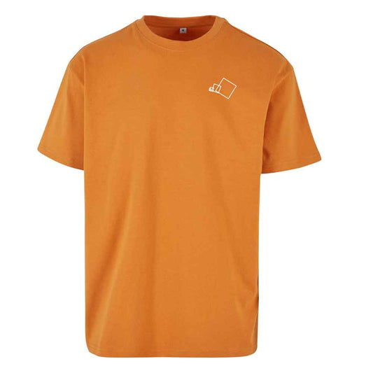 Oversize T - Orange mit Design "Quadrate"