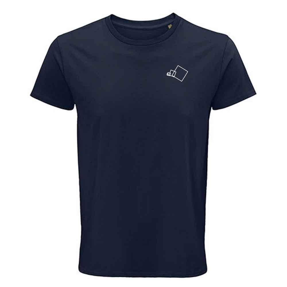 Regular T - Navy mit Design "Quadrate"