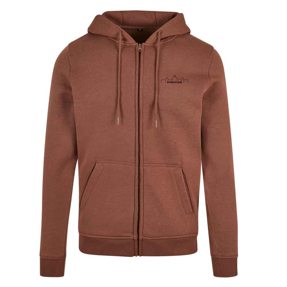 Heavy Zip-Hoodie - Terracotta mit Design "Silhouette"